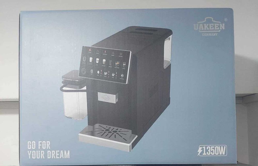 Автоматическая Кофемашина Uakeen ZL-1504 с кофемолкой и капучинатором.