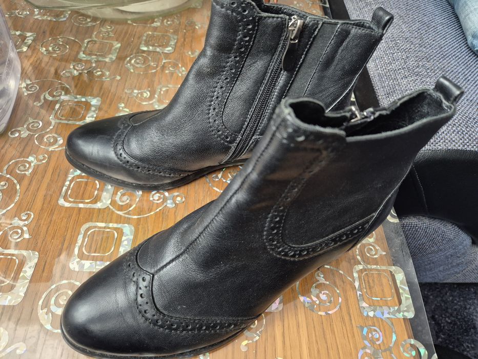 Кожаные полусапожки демисезон, р.37