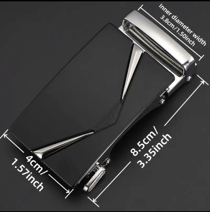 Мъжки официални колани с автоматична катарама/Естествена гланцова кожа