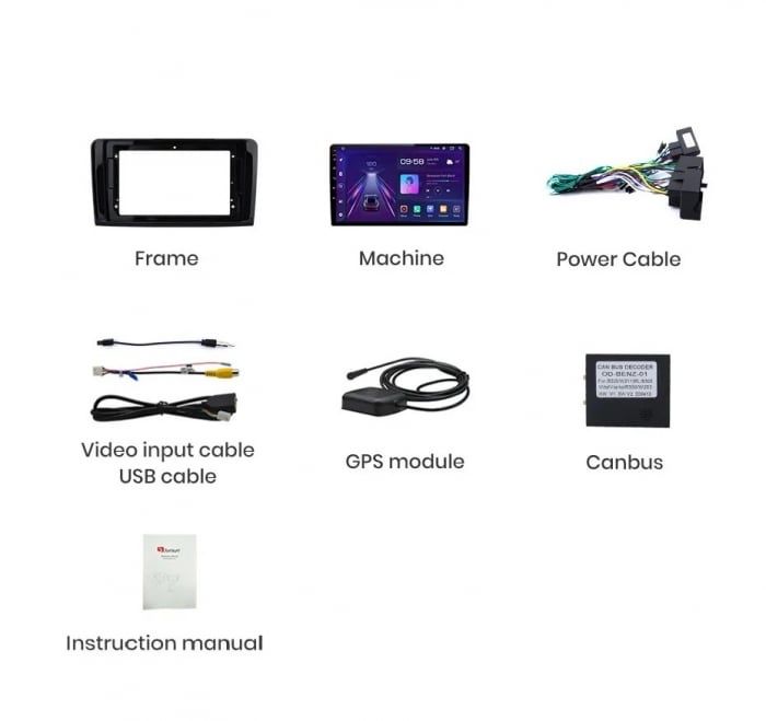 Navigatie Android Mercedes ML W164   Carplay Wi-Fi Android Auto Camera