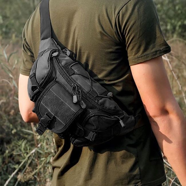 Тактическа чанта за кръст водоустойчива 700D – 35×17×14 см, 5 джоба