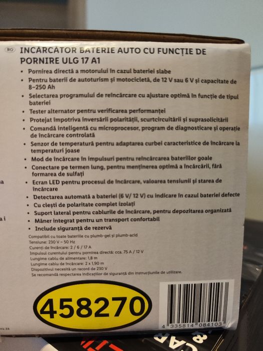 Incarcator baterie auto cu functie de pornire ( CU BON PENTRU GARANTIE