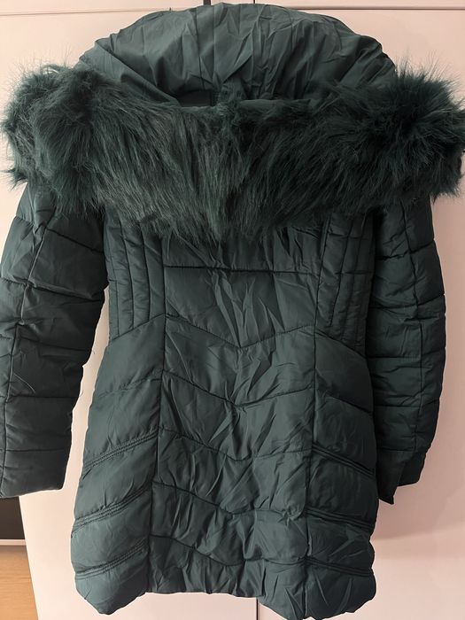 Зимно зелено дълго яке