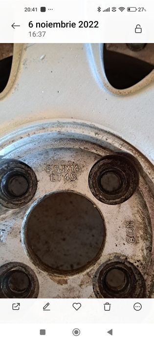 Vând 4 jante aliaj 55jx14