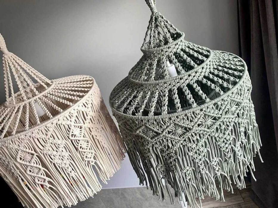 Макраме плетени абажури