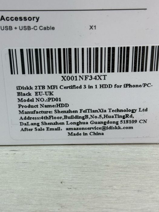 Hard Disk Extern 2Tb 3 In 1 USB-C , sigilat !