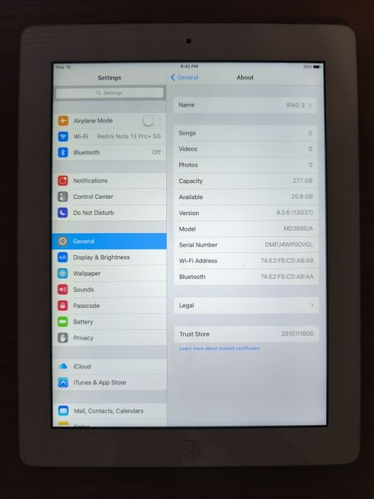 Ipad 3 32GB A1430 Wi-Fi Cellular White