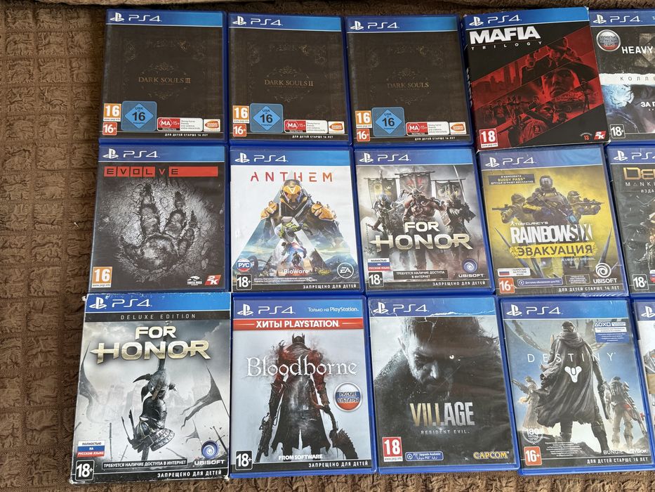 Игры для PlayStation 4 диски,Dark Souls 1/2/3,Mafia,Resident Evil 8