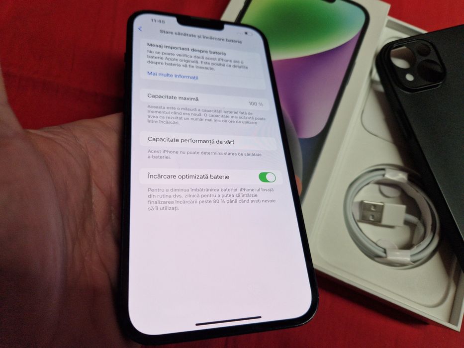 -Iphone 14 Plus, ca Nou, 128Gb, 6Ram, Natural Titanium, ireprosabil, b