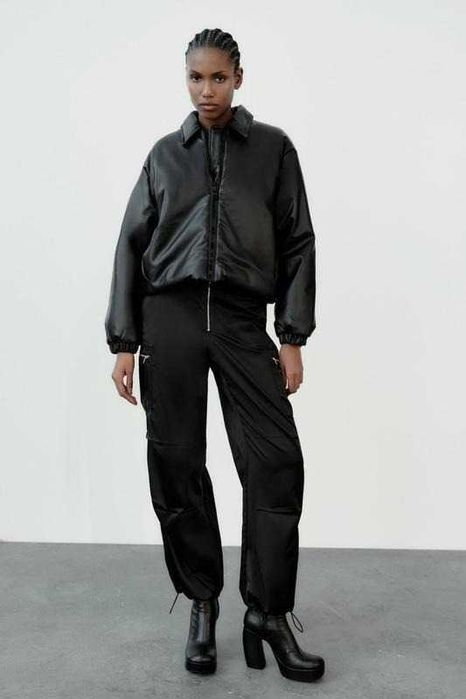 Ново кожено пухено яке Zara, XS