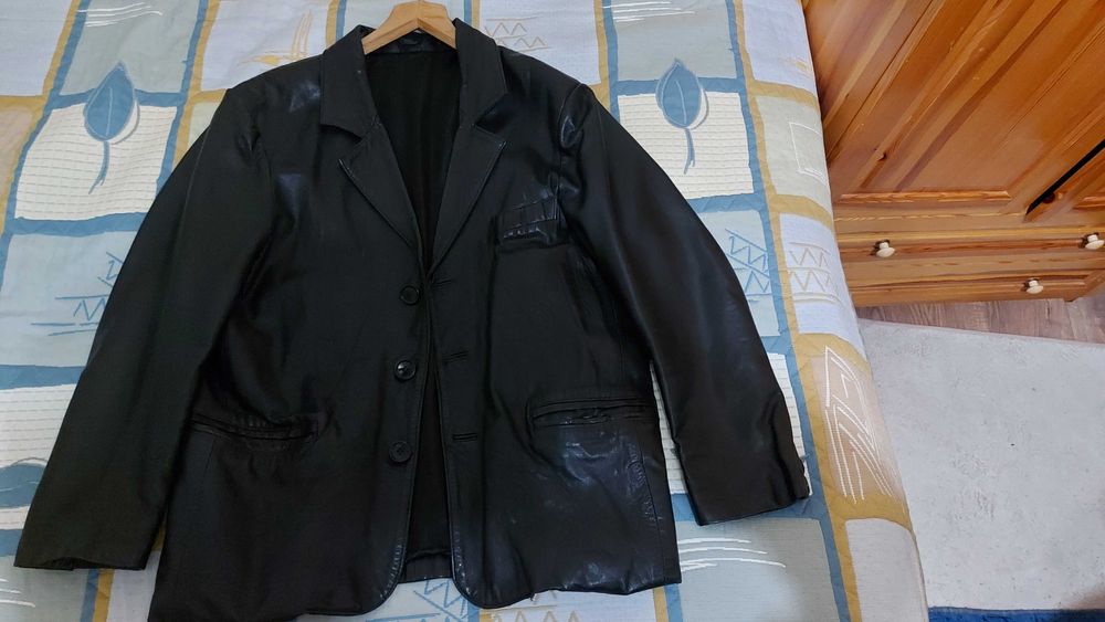 Мъжки кожени сака / якета – естествена кожа, много добро състояние (2 броя)
