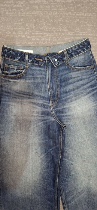 Зара дънки с прегънат колан