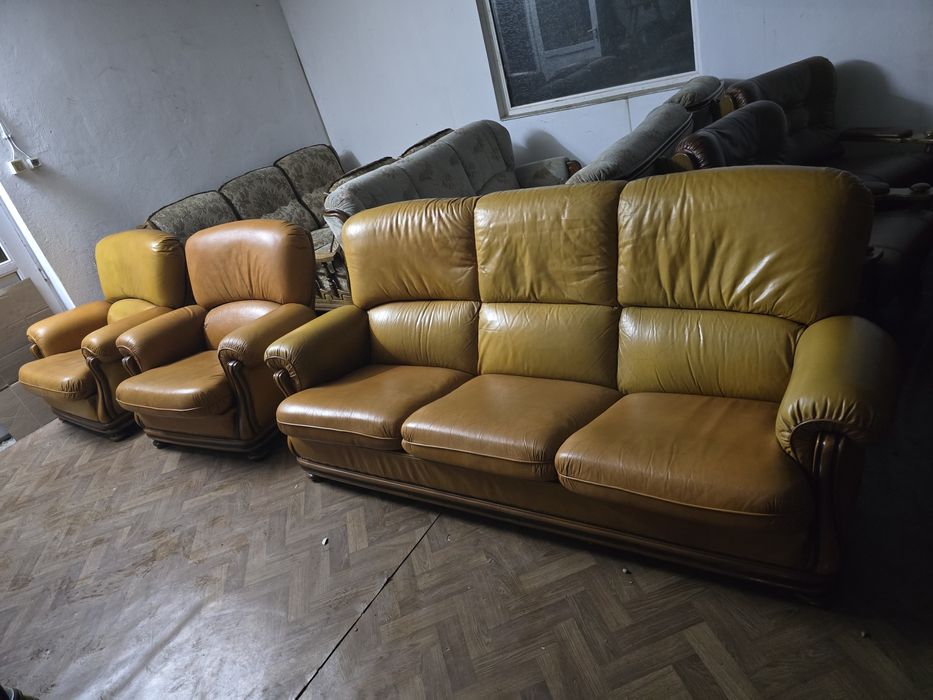 Set canapele piele naturala 3+1+1