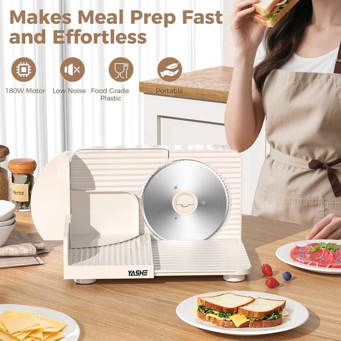 Електрическа домашна резачка YASHE 180W с назъбено острие 17 см