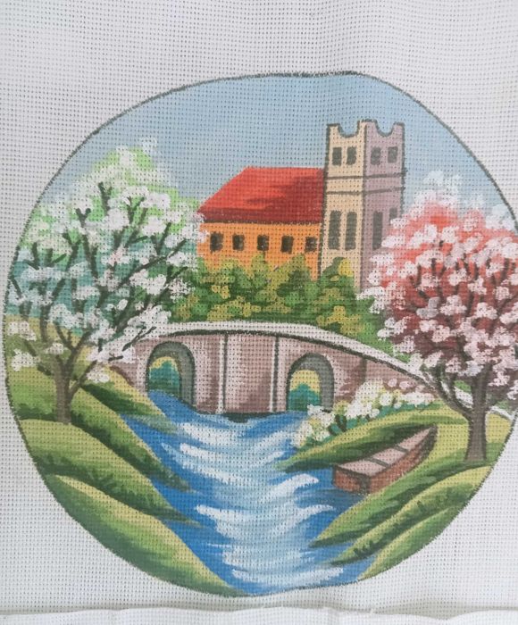 Set 5 buc pânză imprimată pt goblen (România 1982)