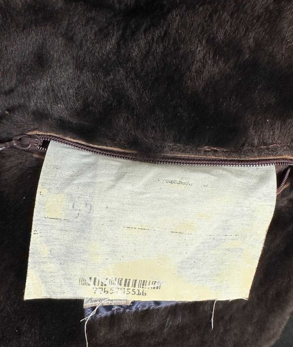 Palton Burberrys maro scurt shearling jachetă din piele groasă de iarnă cojoc de blana (Bust 62cm)