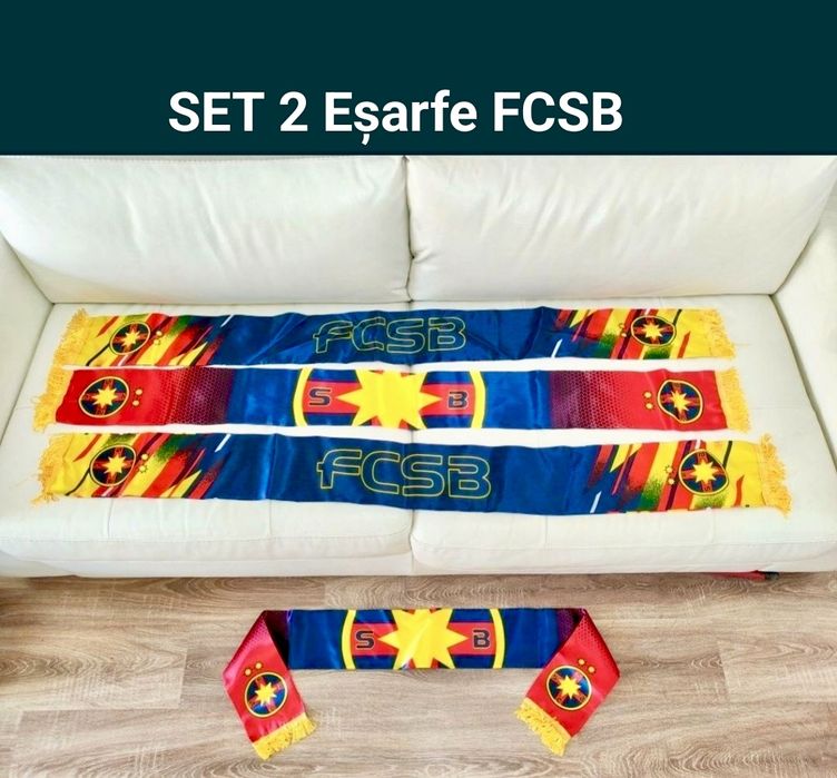 Eșarfă FCSB 2 buc la alegere, Steag + Eșarfă , Fes + Steag etc