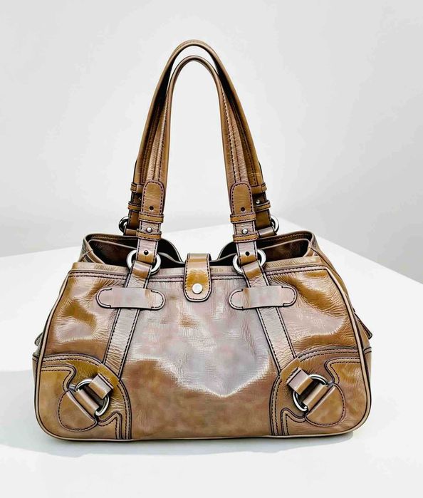 Celine Cargo Glossy Ombre Maro Geanta Umar Piele Medie Original