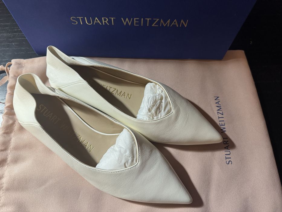 Stuart Weitzman pantofi piele ivory, mărimea 36, purtați o dată