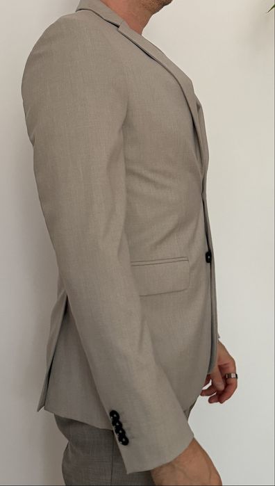 Sacou Mango Man Slim Fit, bej/taupe, mărimea 48