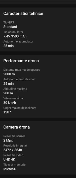 Drona în stare foarte bună de funcționare