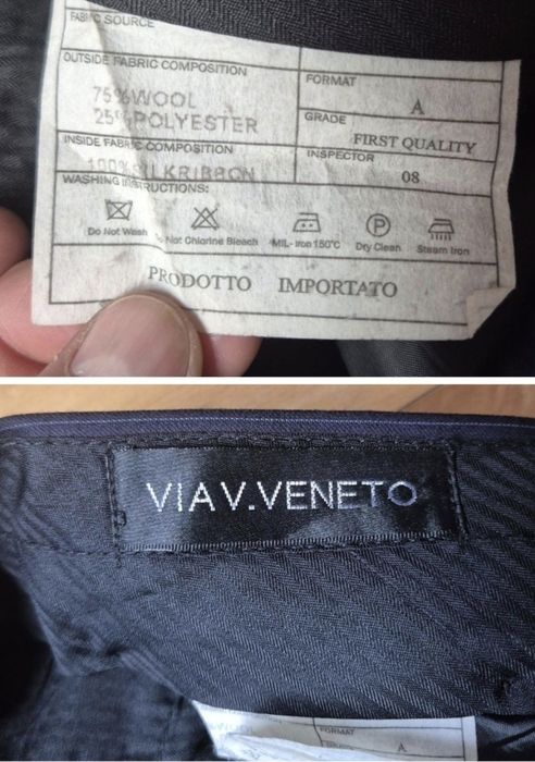 Pantaloni de Lux Via V. Veneto, Dungi (Pinstripe), Lână - W33