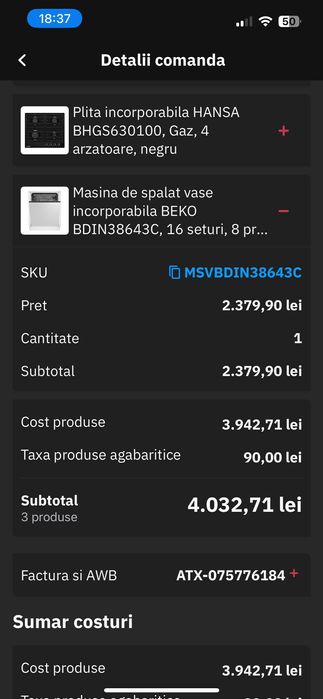 Masina de spalat vase incorporabila BEKO  BDIN38643C