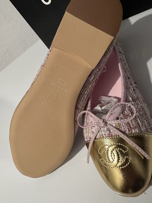 Gold Tweed Ballet Flats