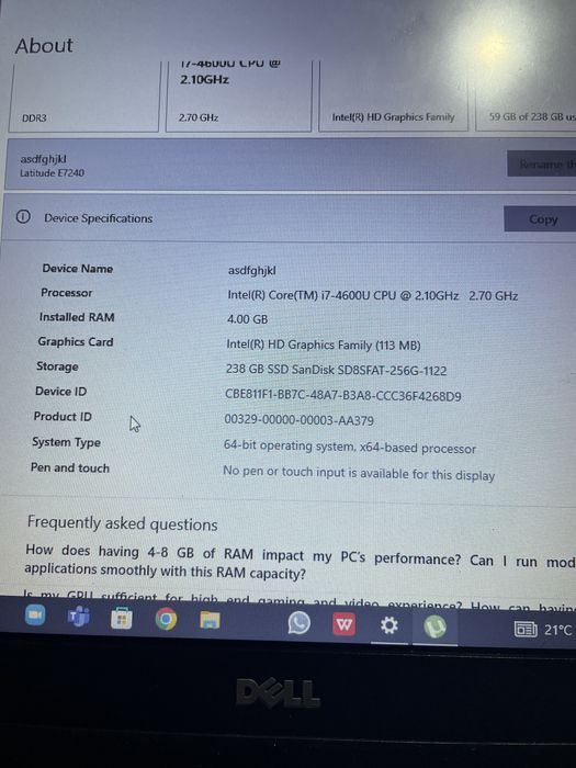 Dell core i7 4th gen
