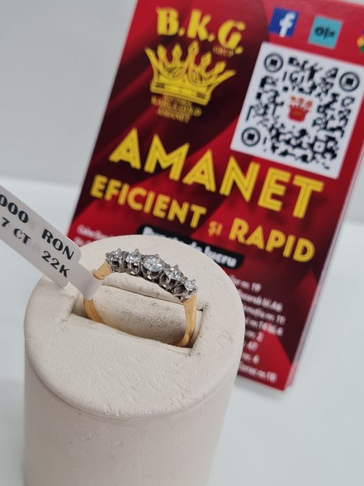 Inel din aur de 22K cu briliante Amanet BKG