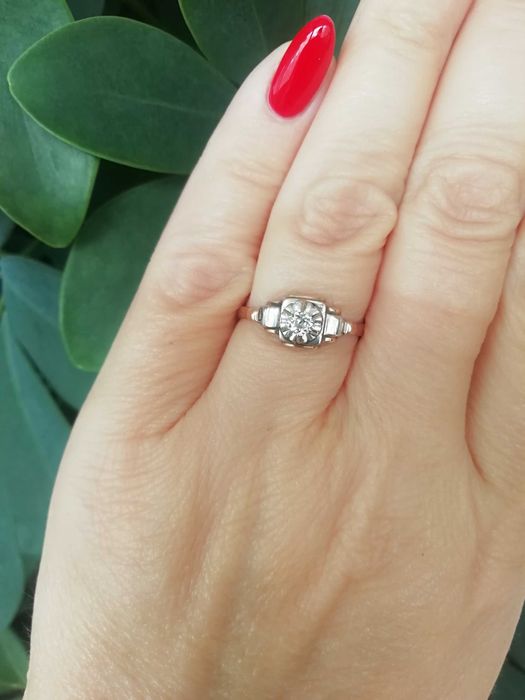 Inel aur, platina, diamant