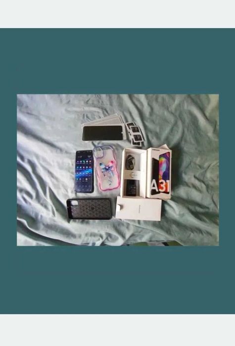 Pachet Complet: Telefon Samsung Galaxy A31 +2 Huse +5 Folii+Incarcator