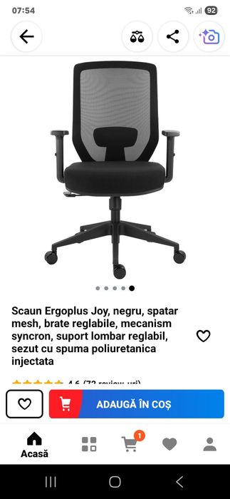 Scaun rotativ de birou, la cutie,  impecabil!