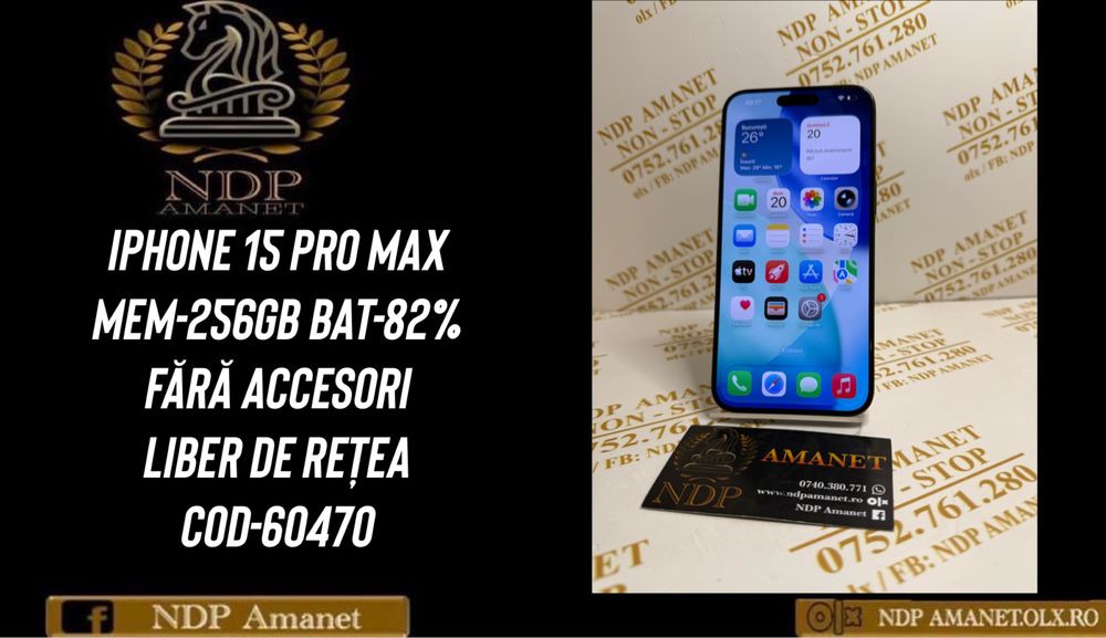 NDP Amanet Braila Iphone 15 PRO Max 256 gb (60470)