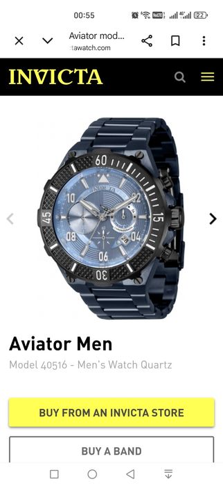 Мужские часы Invicta Aviator модель 40516