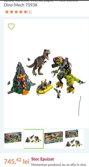 Jucărie Lego T-rex