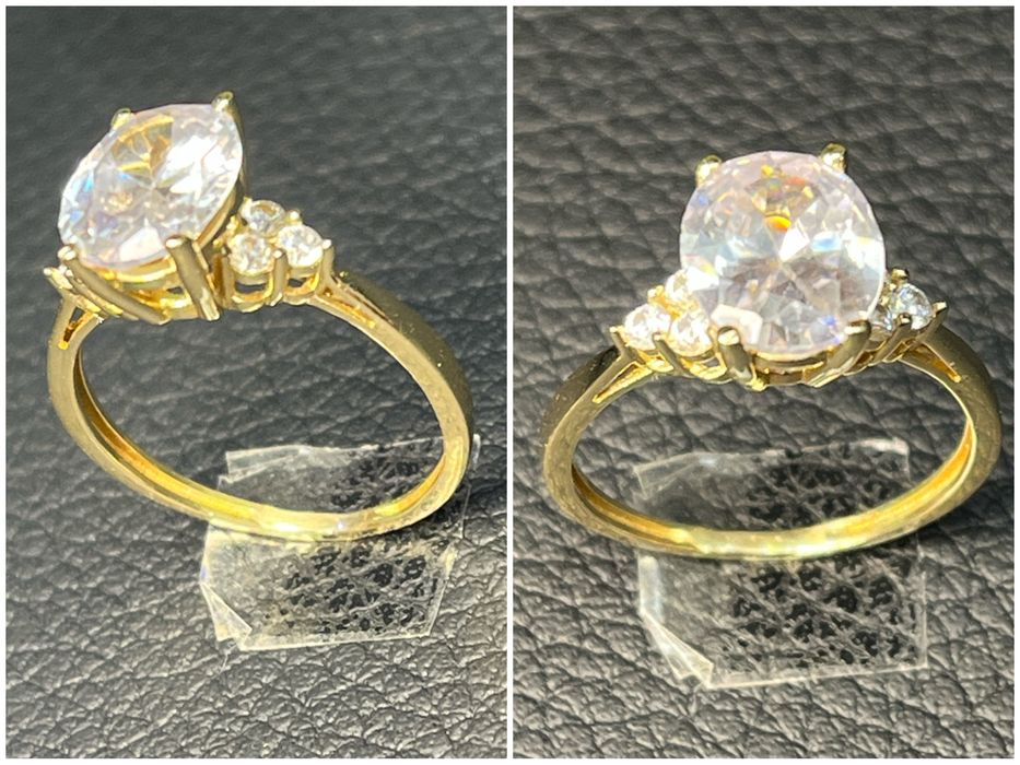 Златен пръстен венчална халка кубичен циркон ЧИСТО НОВ gold zlato halk