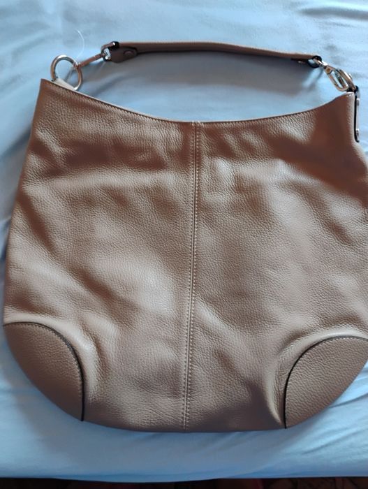 Geanta piele naturala bej