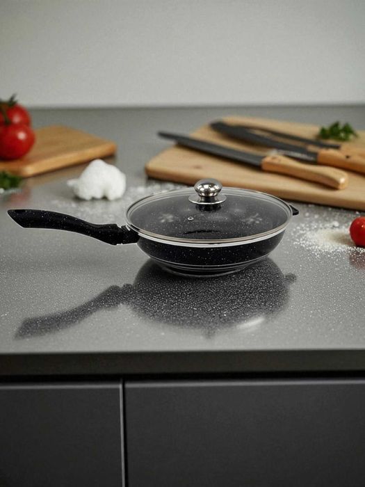 Набор кухонной посуды, антипригарные казаны со стеклянной крышкой