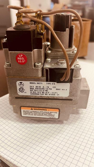 B12826-21 - Valvă de gaz pentru suflanta aer cald pe gaz HVAC Goodman