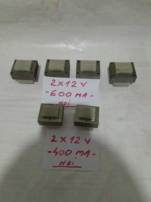 Transformatoare noi 220 V , tip 2x12 volti ,valori intre 400-600 mA,