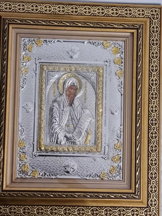 Icoană argintată Sfântul Gherasim din Kefalonia Relief 3 D