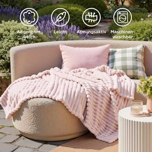 BEDSURE пухкаво одеяло 150x200см Crystal Pink