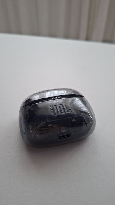 Casti wireless JBL Tune Beam 2 Ghost Edition, microfon, Bluetooth, neg