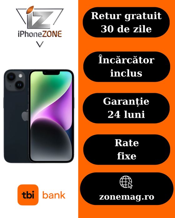 Iphone 13 Negru 256GB 100% Garantie Rate BuyBack - zonemag.ro