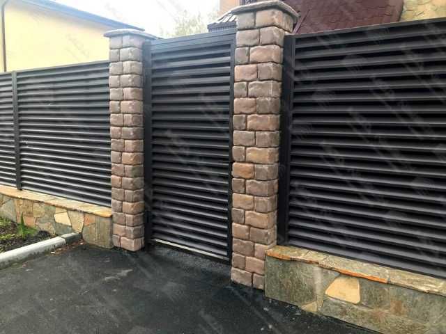 Забор жалюзи из металла