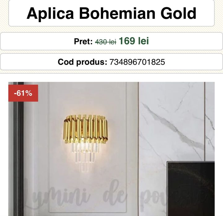 Aplica Bohemian gold