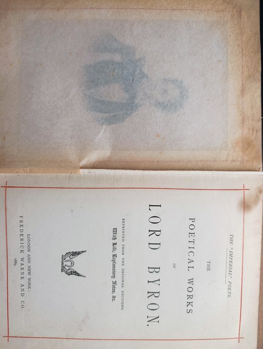 Продается Книга «Поэтические работы Лорда Байрона», издание 1889 года