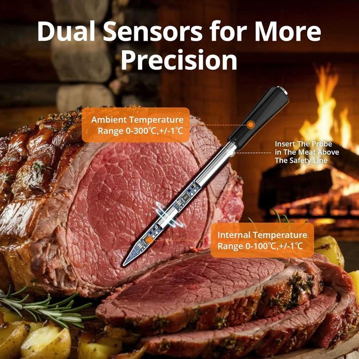 CharMeter FNT21 безжичен термометър за месо Bluetooth 100м дигитален