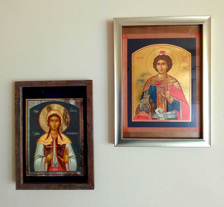 Икона Исус, Богородица, Св Иван Рилски, Св Данаил, Св Злата, Св Атанас